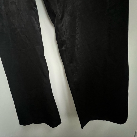 Misa Los Angeles Xandra Black Hammered Satin Wide Leg Halter Jumpsuit M Party - Picture 7 of 14